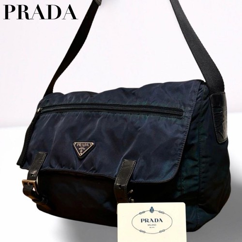 Borsa messenger prada blu - prada, navy