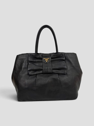 Prada vitello leather bow - vitello,